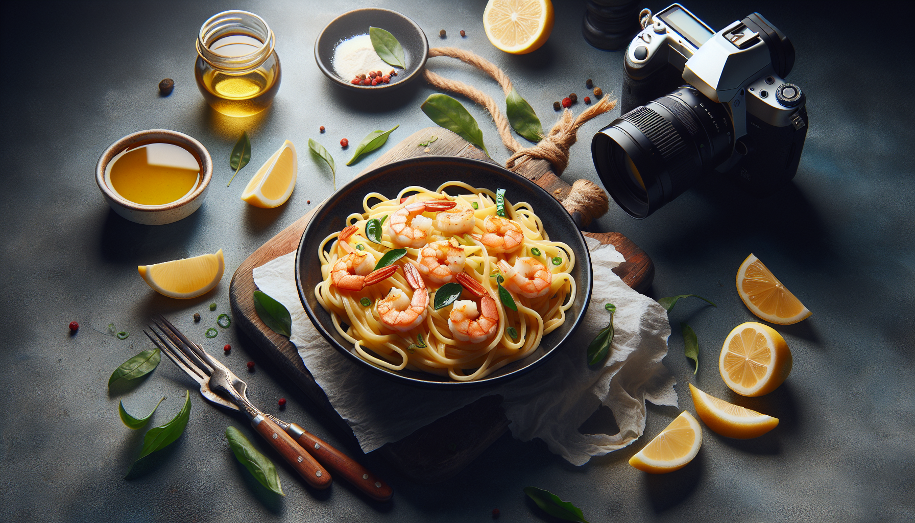 Pasta al limone e gamberi